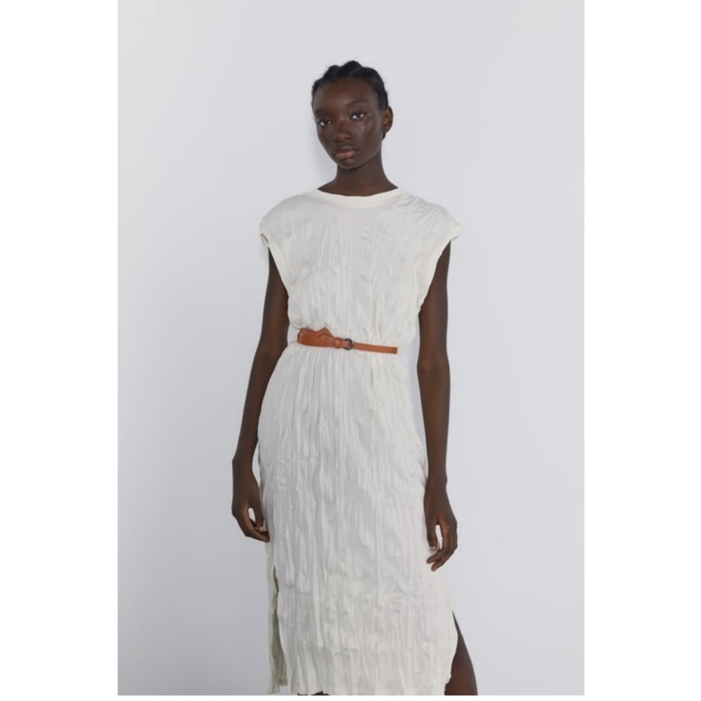 Zara crinkle effect midi dress - Picture 4 of 10